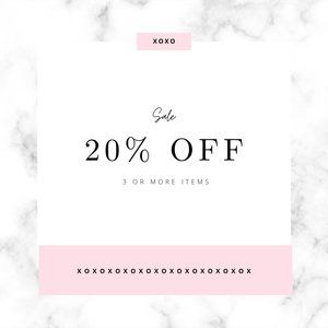 Bundle 3 or more items and receive 20% off